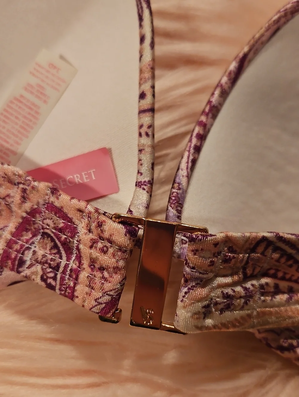 VS VINTAGE 2012 The Tease Halter Pink Paisley Push-Up, The Hottie Cheeky Bikini